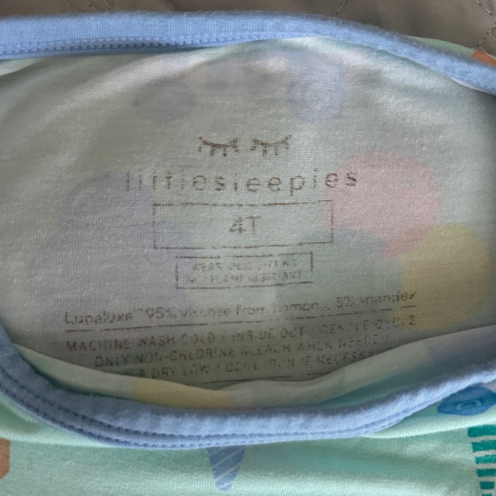 Little Sleepies Blue and Green Pajama Set - Picture 2 of 4